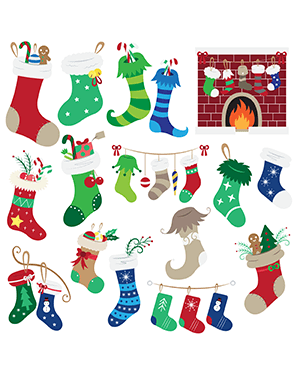 Christmas Stocking Digital Stamps