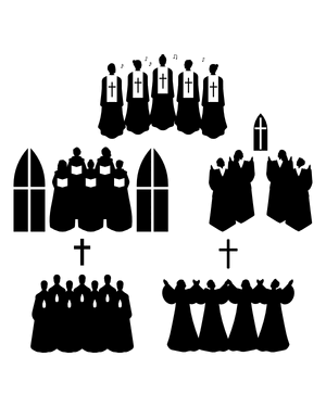 Church Choir Silhouette Clip Art