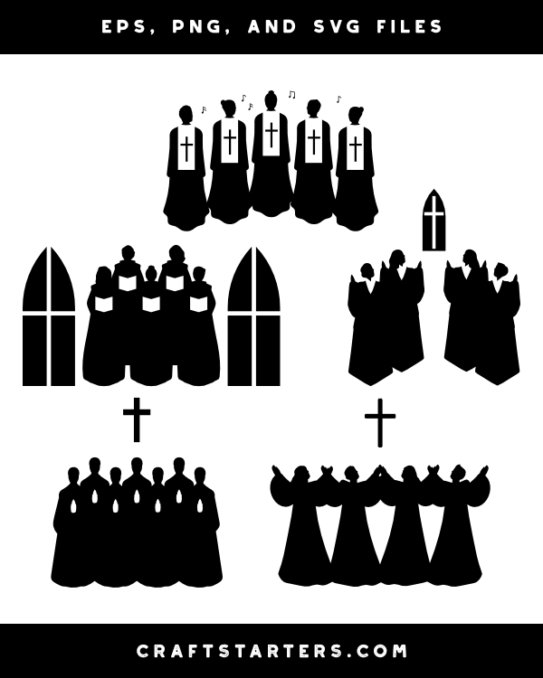 Church Choir Silhouette Clip Art