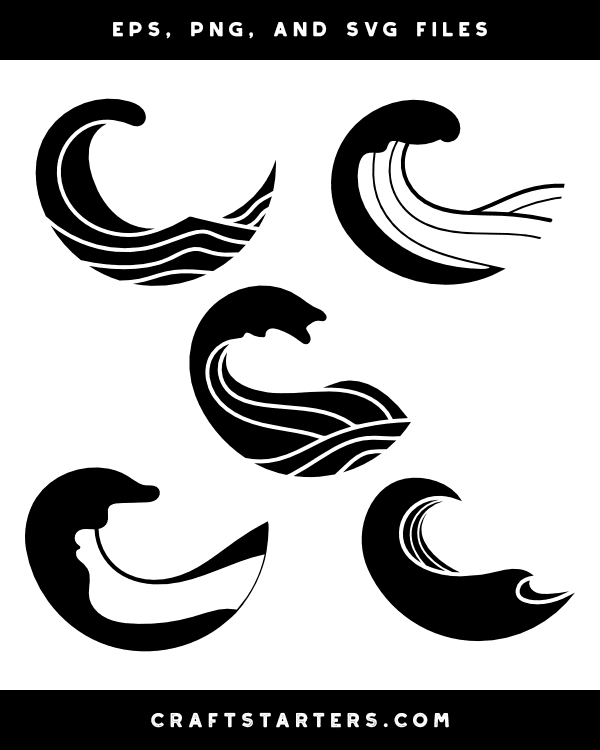 Circular Wave Silhouette Clip Art