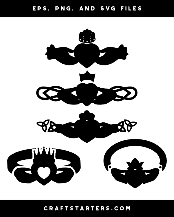 Claddagh Silhouette Clip Art