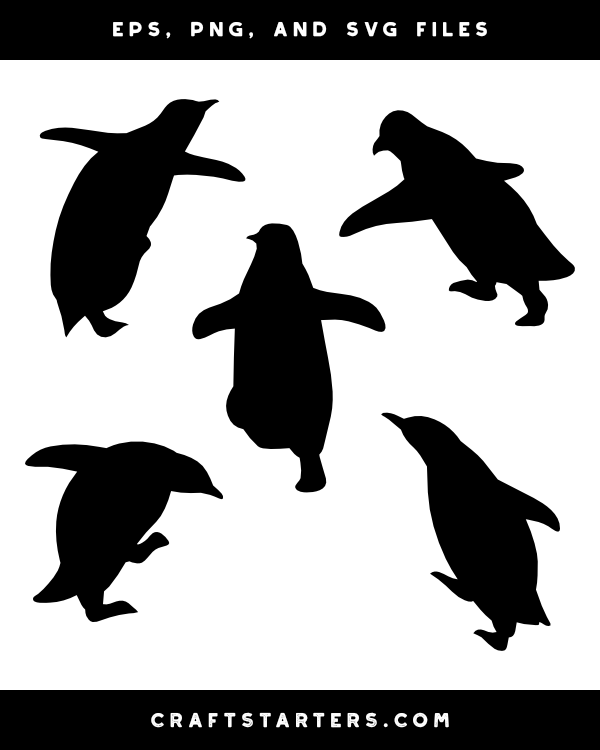 Climbing Penguin Silhouette Clip Art