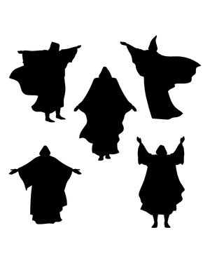 Cloaked Figure With Arms Outstretched Silhouette Clip Art