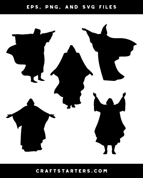 Cloaked Figure With Arms Outstretched Silhouette Clip Art