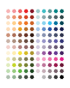 Colorful 7 Point Star Clip Art
