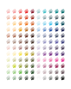 Colorful Bear Paw Print Clip Art