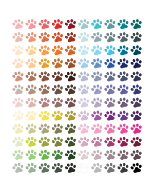 Colorful Cat Paw Print Clip Art