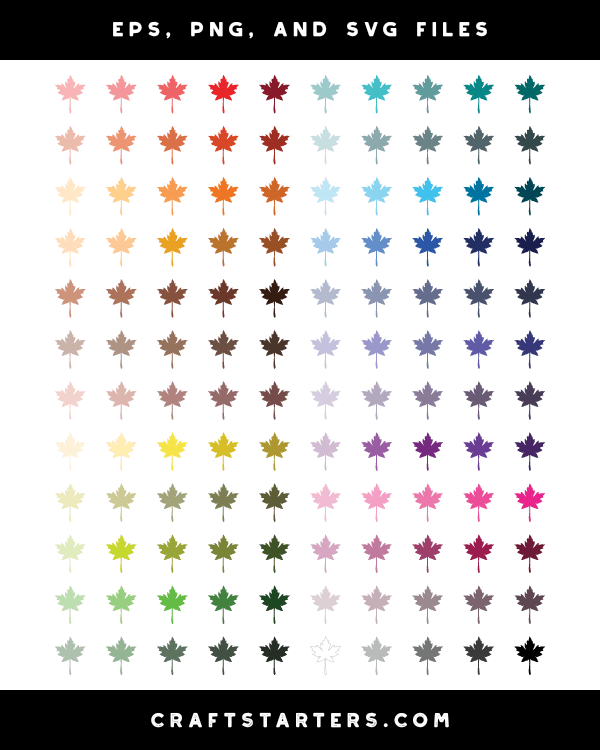 Colorful Maple Leaf Clip Art