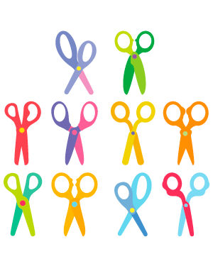 Colorful Scissors Clip Art