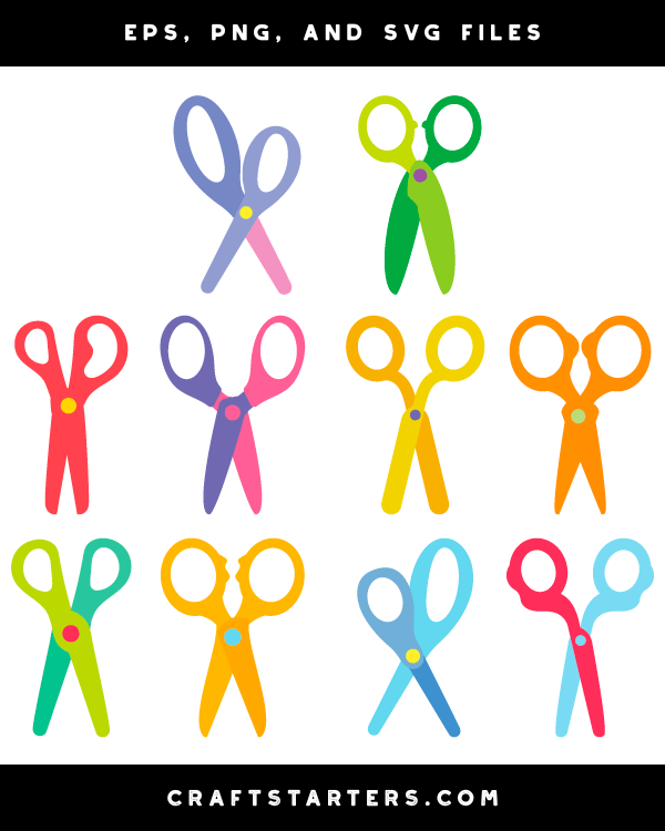 Colorful Scissors Clip Art by Whimsy Workshop Teaching