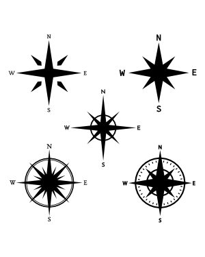 Compass Star Silhouette Clip Art