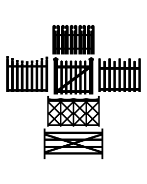 Country Fence Silhouette Clip Art