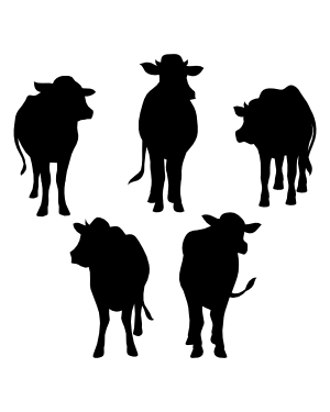 Cow Front View Silhouette Clip Art
