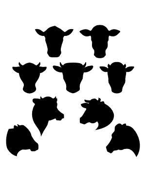 Cow Head Silhouette Clip Art