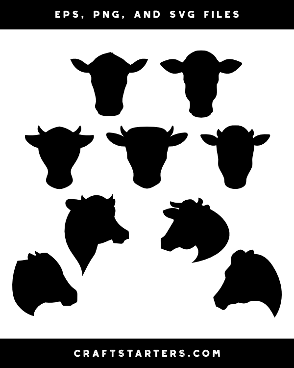 Cow Head Silhouette Clip Art