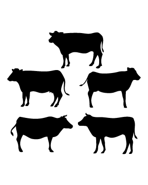 Cow Side View Silhouette Clip Art