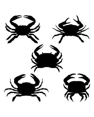 Crab Top View Silhouette Clip Art