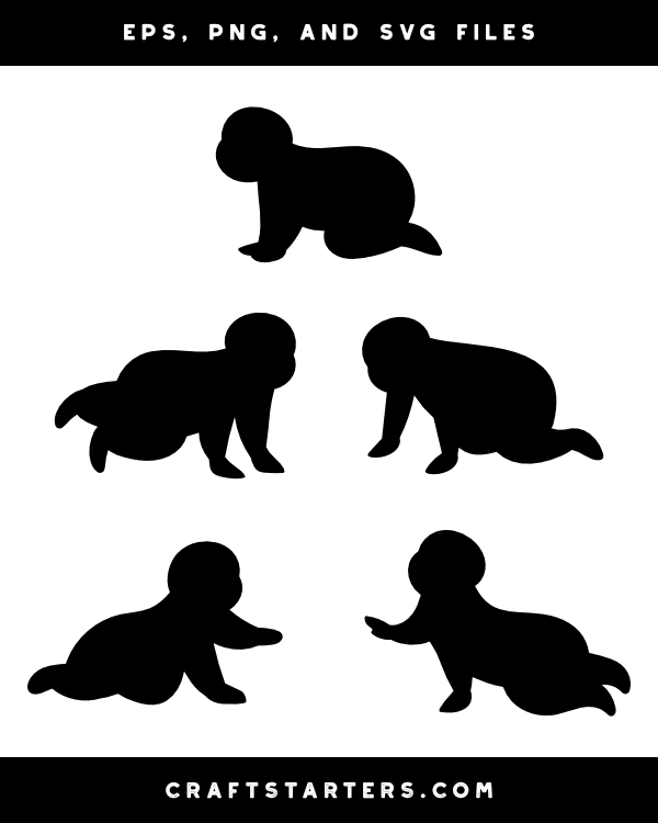 Crawling Baby Silhouette Clip Art