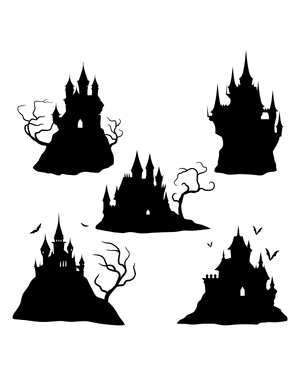 Creepy Castle Silhouette Clip Art