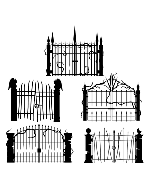 Creepy Gate Silhouette Clip Art