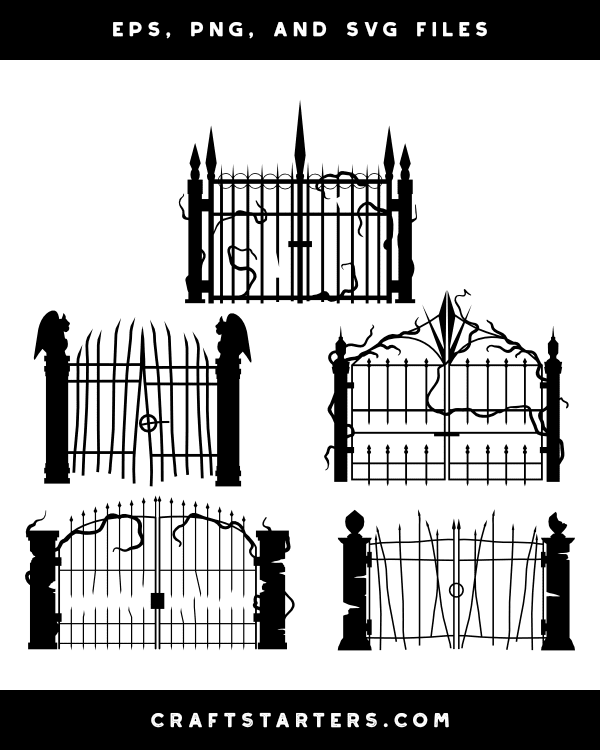 Creepy Gate Silhouette Clip Art