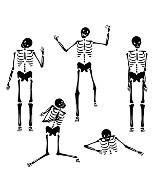 Creepy Skeleton Silhouette Clip Art