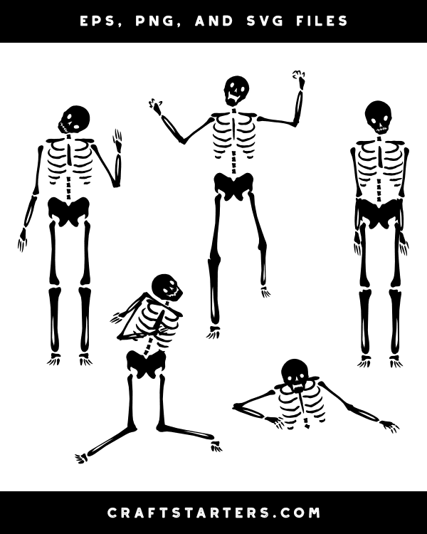 Creepy Skeleton Silhouette Clip Art