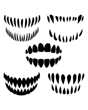 Creepy Teeth Silhouette Clip Art
