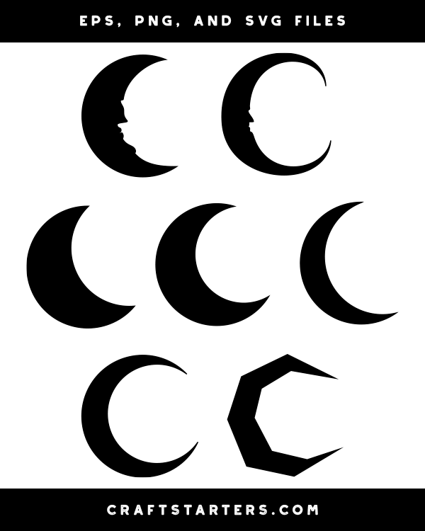 Crescent Moon Silhouette Clip Art