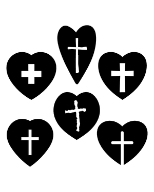 Cross Inside Heart Silhouette Clip Art