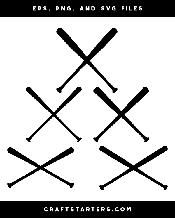 baseball bats crossed clipart black and white