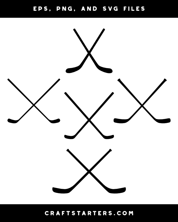 Crossed Hockey Sticks Silhouette Clip Art