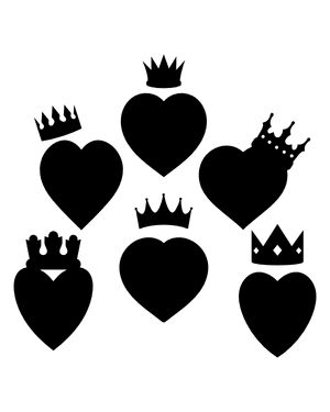 Crowned Heart Silhouette Clip Art