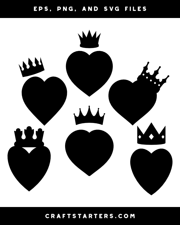 Crowned Heart Silhouette Clip Art