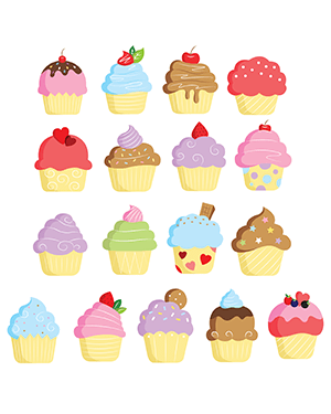 Cupcake Digital Stamps