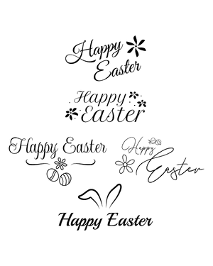 Cursive Happy Easter Silhouette Clip Art