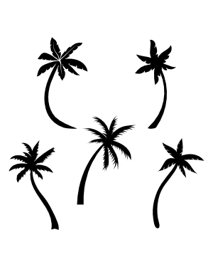Curved Palm Tree Silhouette Clip Art
