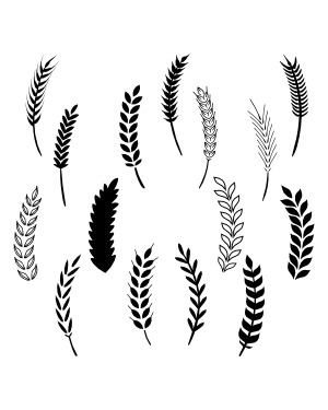 Curved Wheat Silhouette Clip Art