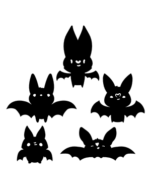 Cute Bat Silhouette Clip Art