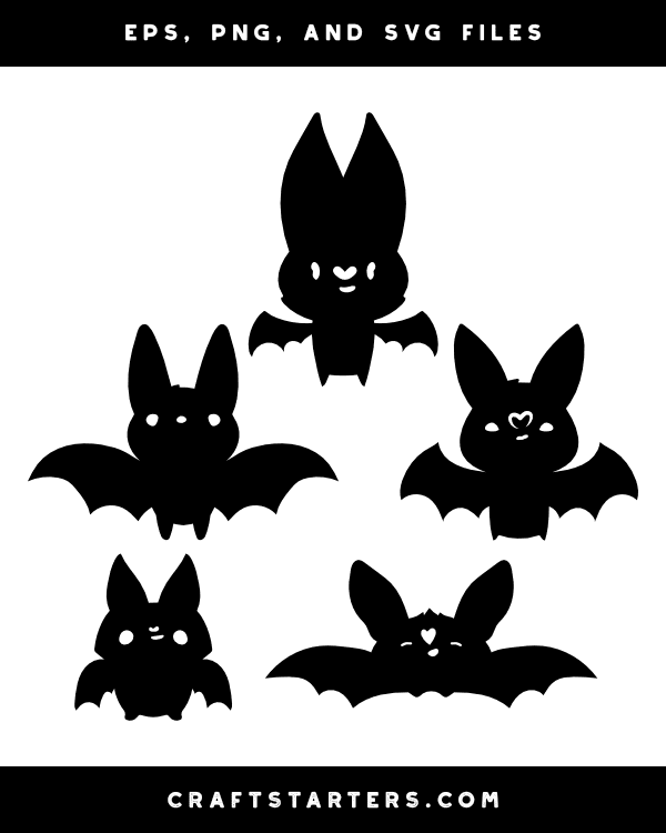 Cute Bat Silhouette Clip Art