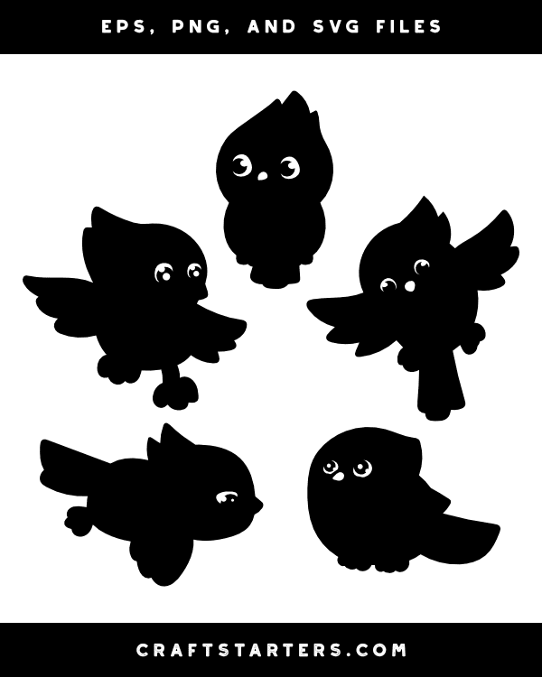 Cute Cardinal Silhouette Clip Art