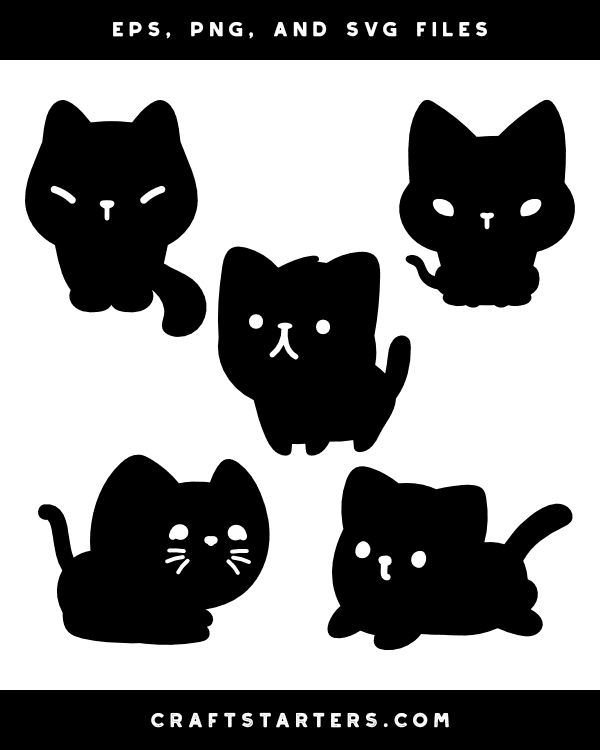 Cute Cat Silhouette Clip Art