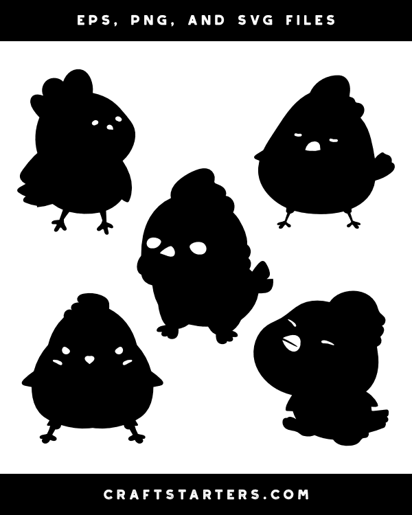 Cute Chicken Silhouette Clip Art