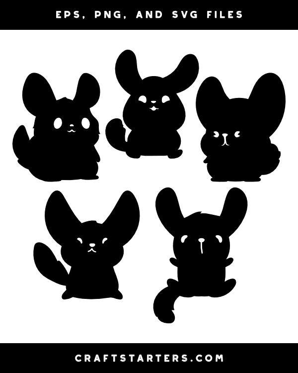 Cute Chinchilla Silhouette Clip Art