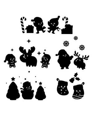 Cute Christmas Silhouette Clip Art