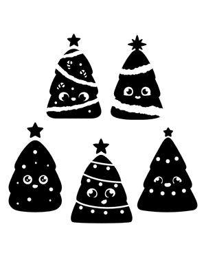 Cute Christmas Tree Silhouette Clip Art