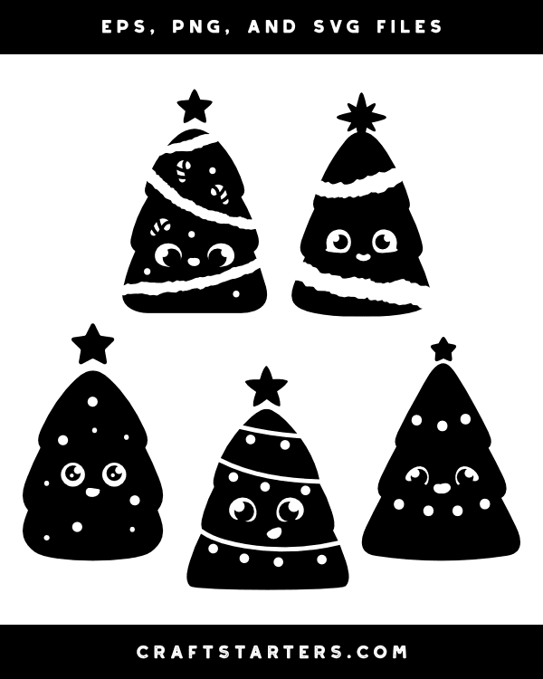 Cute Christmas Tree Silhouette Clip Art