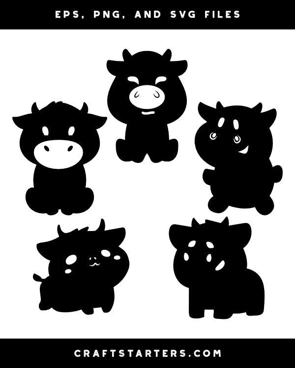 Cute Cow Silhouette Clip Art