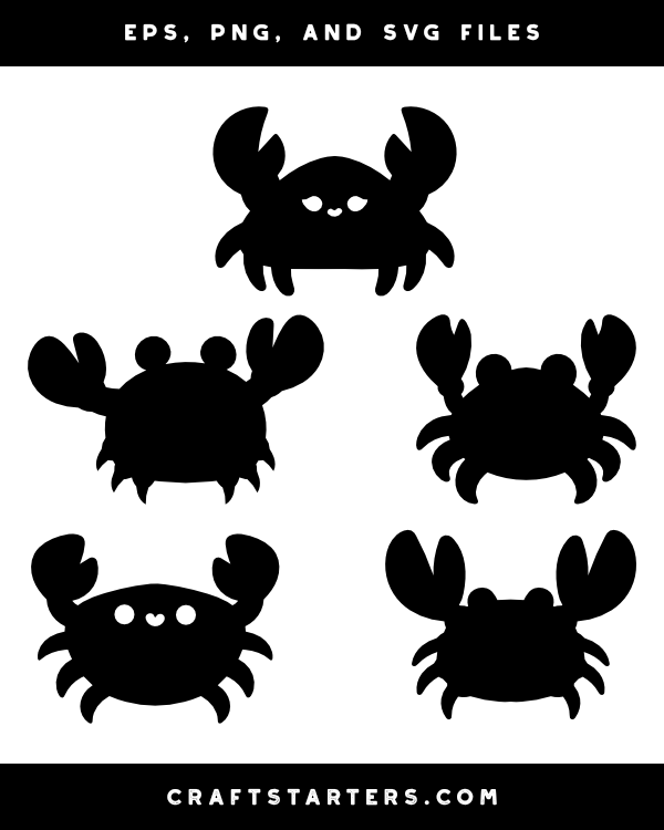 Cute Crab Silhouette Clip Art