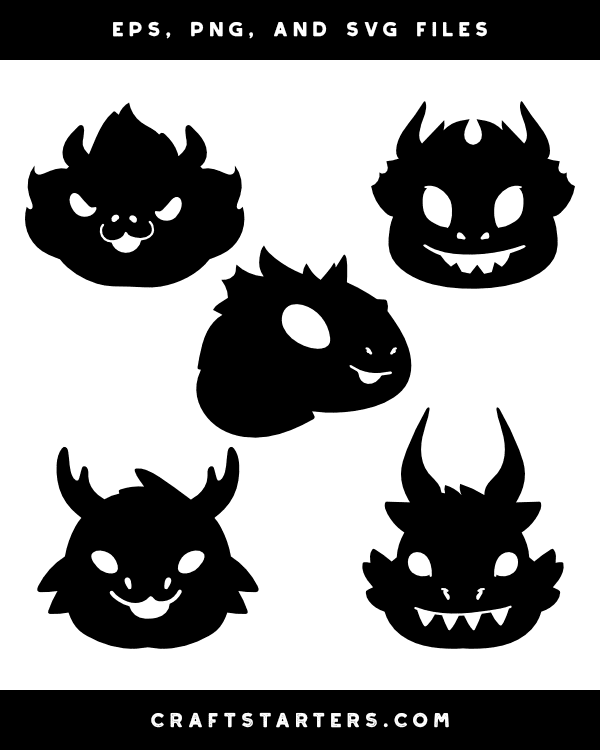 Cute Dragon Head Silhouette Clip Art